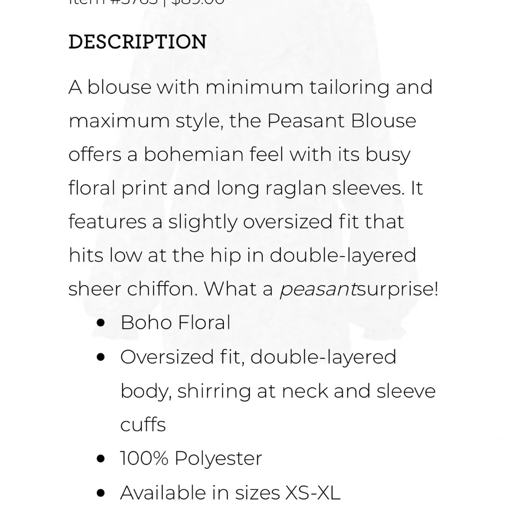 CAbi Dark Green and Gray Floral Blouse - Picture 5 of 5